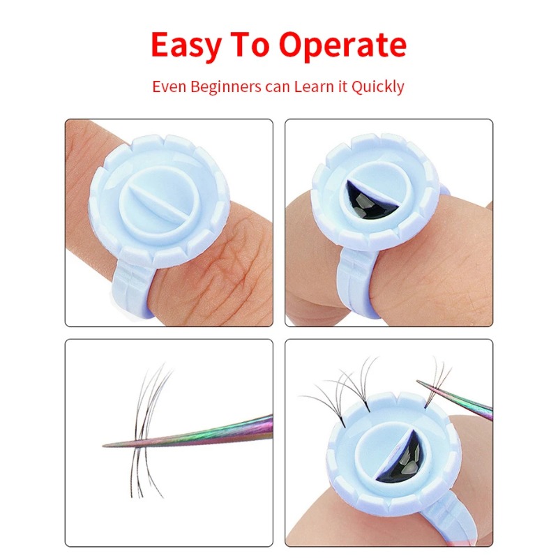 Eyelash Extension Repair - 100 個使い捨てまつげ接着剤リングカップタトゥー顔料ホルダーコンテナメイクアップ女性のためのまつげエクステンション用品ツール