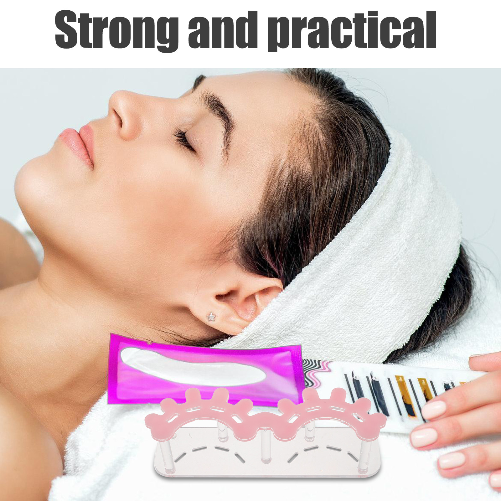 Eyelash Extension No 8 - 8スロットアクリル製まつげピンセットホルダーオーガナイザー、まつげエクステンションツール用透明スタンド、サロンメイクアップステーション用