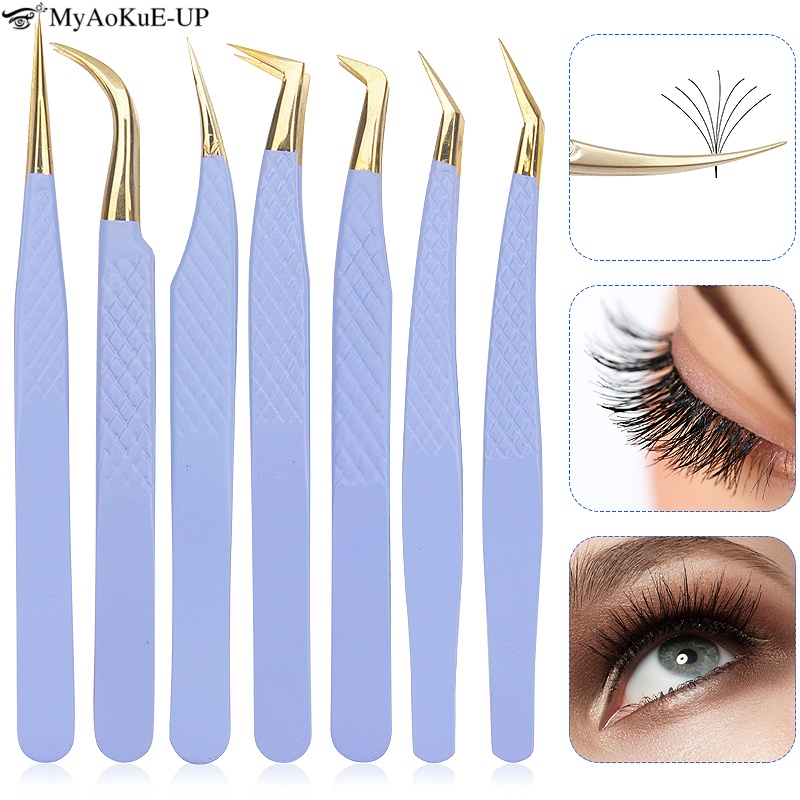 Refill Eyelash Extension - パープルステンレス鋼まつげエクステンションピンセット眉毛クリップ移植つけまつげピンセットラッシュリフィル除去メイクアップツール
