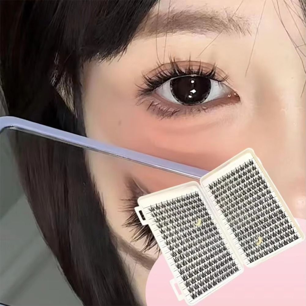 Eyelash Extension Wispy Look - ナチュラルルックつけまつげ ボンド＆シール クラスターデザイン 3Dフェイクミンクラッシュ ウィスピースタイル DIYまつげエクステンションキット