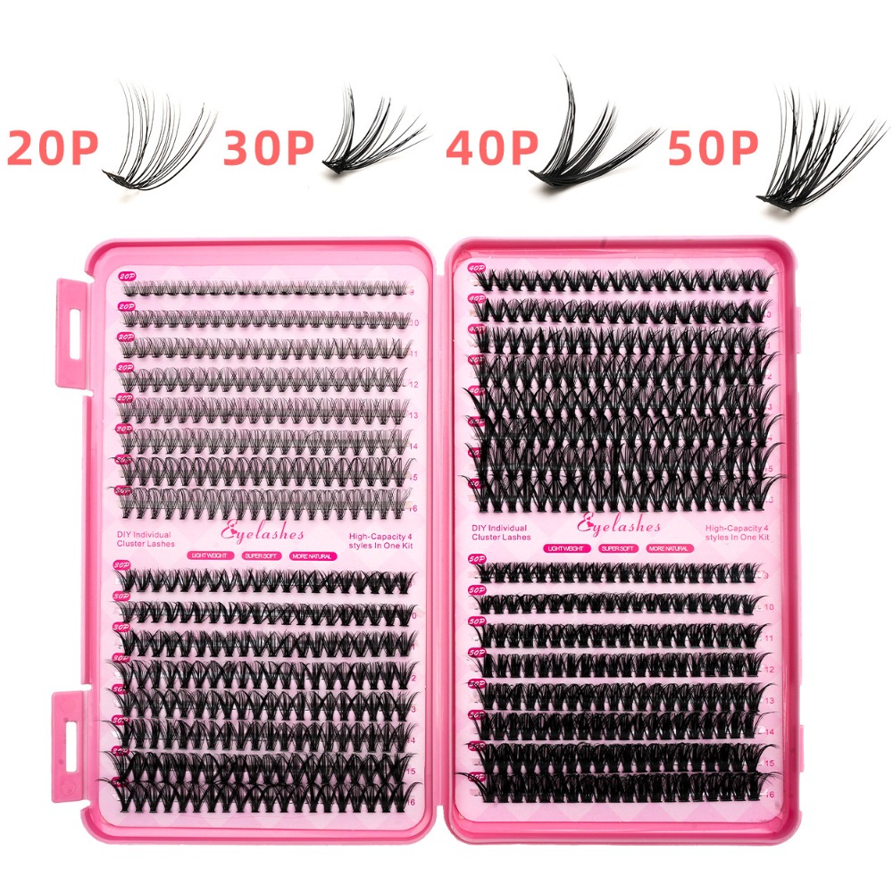 Eyelash Extension Volume Styles - ナチュラルルックつけまつげ 3Dボリューム ウィスピー風 DIYまつげエクステキット ボリュームファン ふわふわクラスター