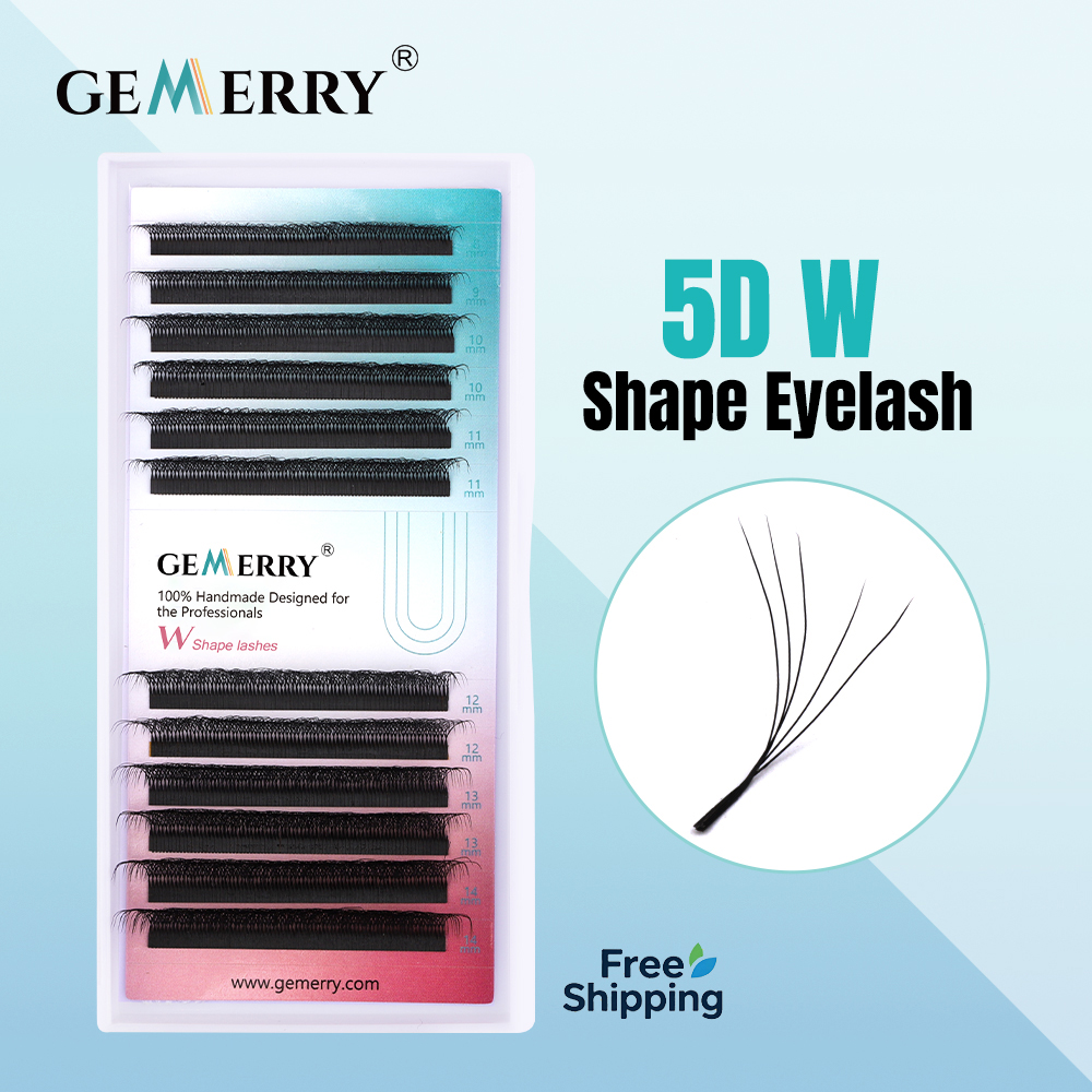 Eyelash Extension Volume Styles - GEMERRY 5D W型まつげエクステプレメイドボリュームファンラッシュ5D Wスタイルまつげ快適なフェイクミンクボリュームナチュラルまつげ