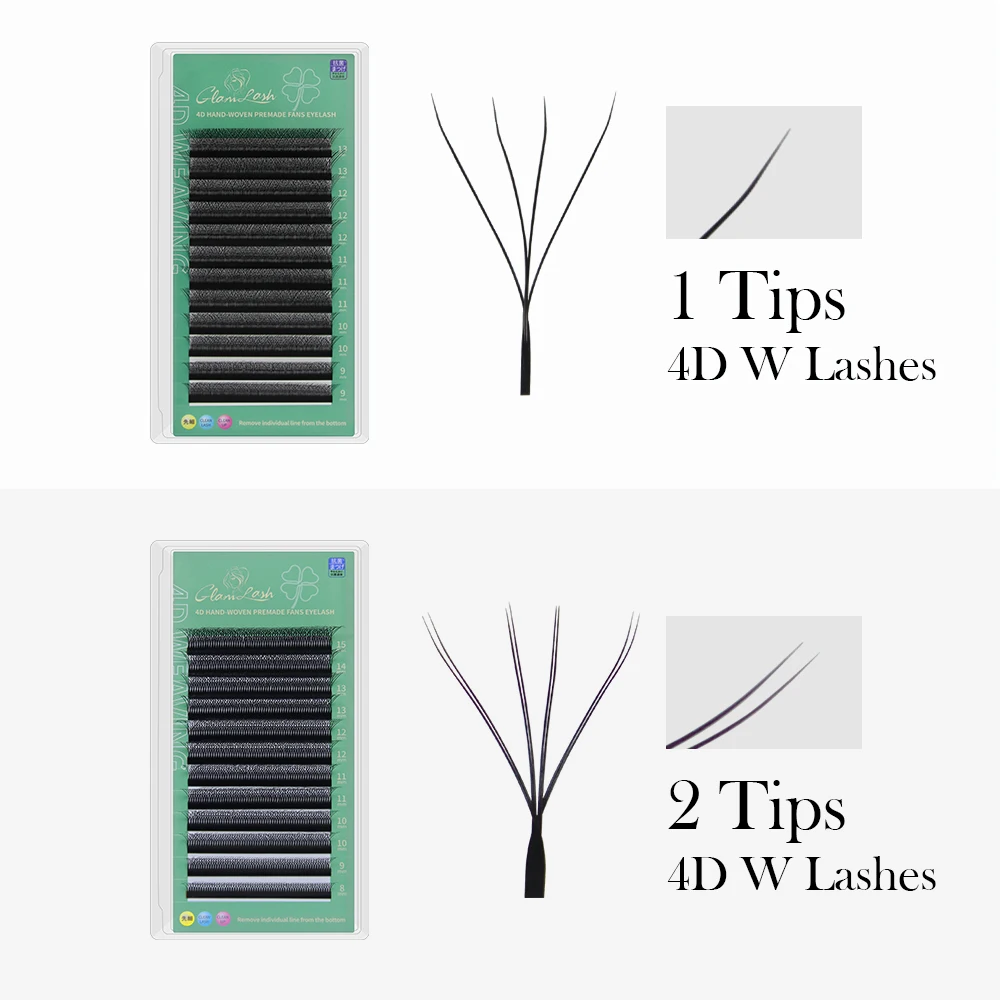 まつげエクステ,GLAMLASH-4D wの形をしたつけまつ - Eyelash Extension Volume Styles のレビューと価格