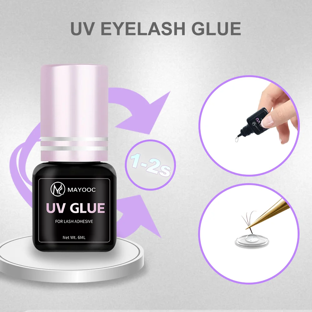 MAYOOC 速乾性 0.1S UV まつげ接着剤接着剤まつ - Eyelash Extension Logo のレビューと価格