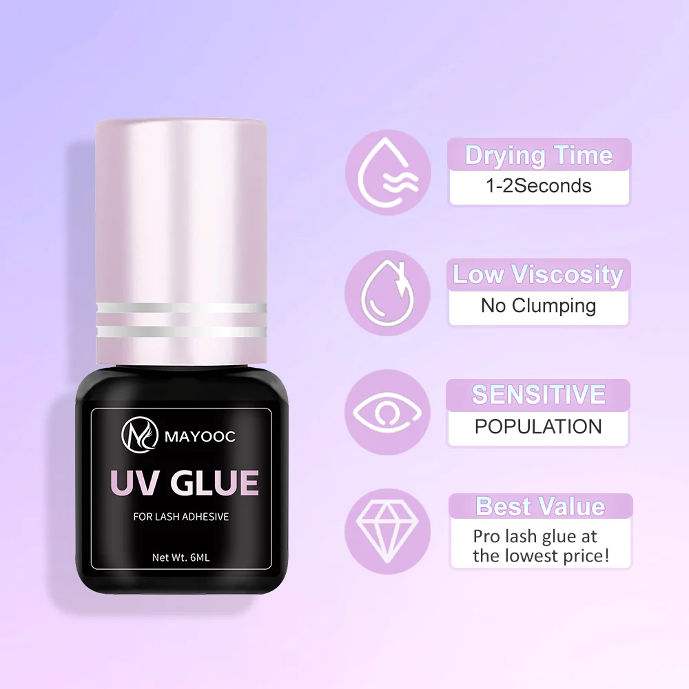 MAYOOC 速乾性 0.1S UV まつげ接着剤接着剤まつ - Eyelash Extension Logo のレビューと価格