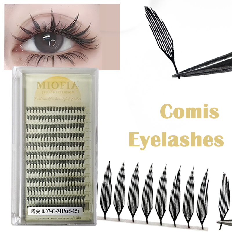 マンガ尖塔新スタイル羽の形まつげエクステンション個別ボリュー - Eyelash Extension Volume Styles のレビューと価格
