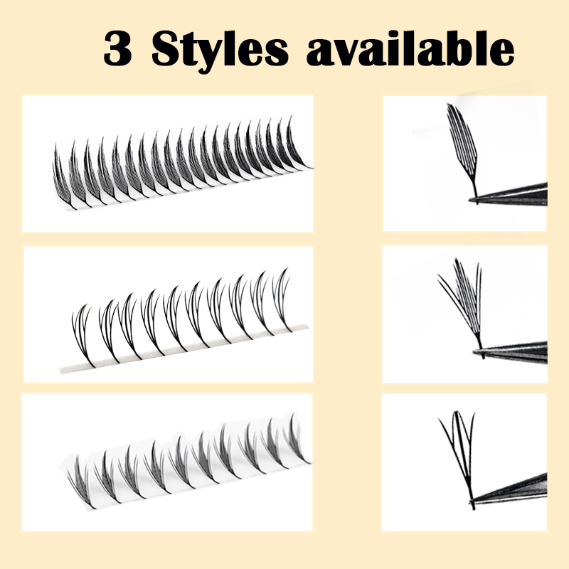 マンガ尖塔新スタイル羽の形まつげエクステンション個別ボリュー - Eyelash Extension Volume Styles のレビューと価格