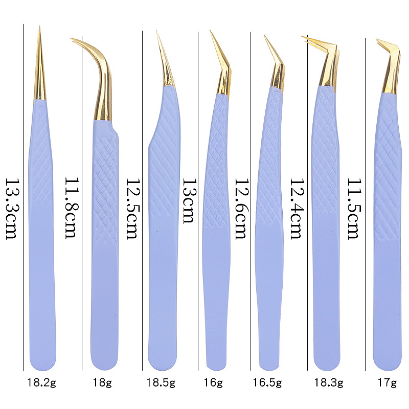 パープルステンレス鋼まつげエクステンションピンセット眉毛クリ - Refill Eyelash Extension のレビューと価格