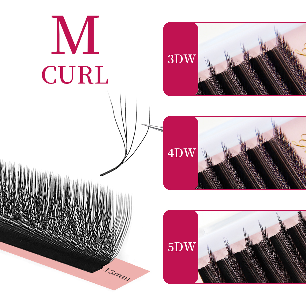 女神W3D 4D 5D Mカールまつげエクステ Wスタイル  - Eyelash Extension Volume Styles のレビューと価格
