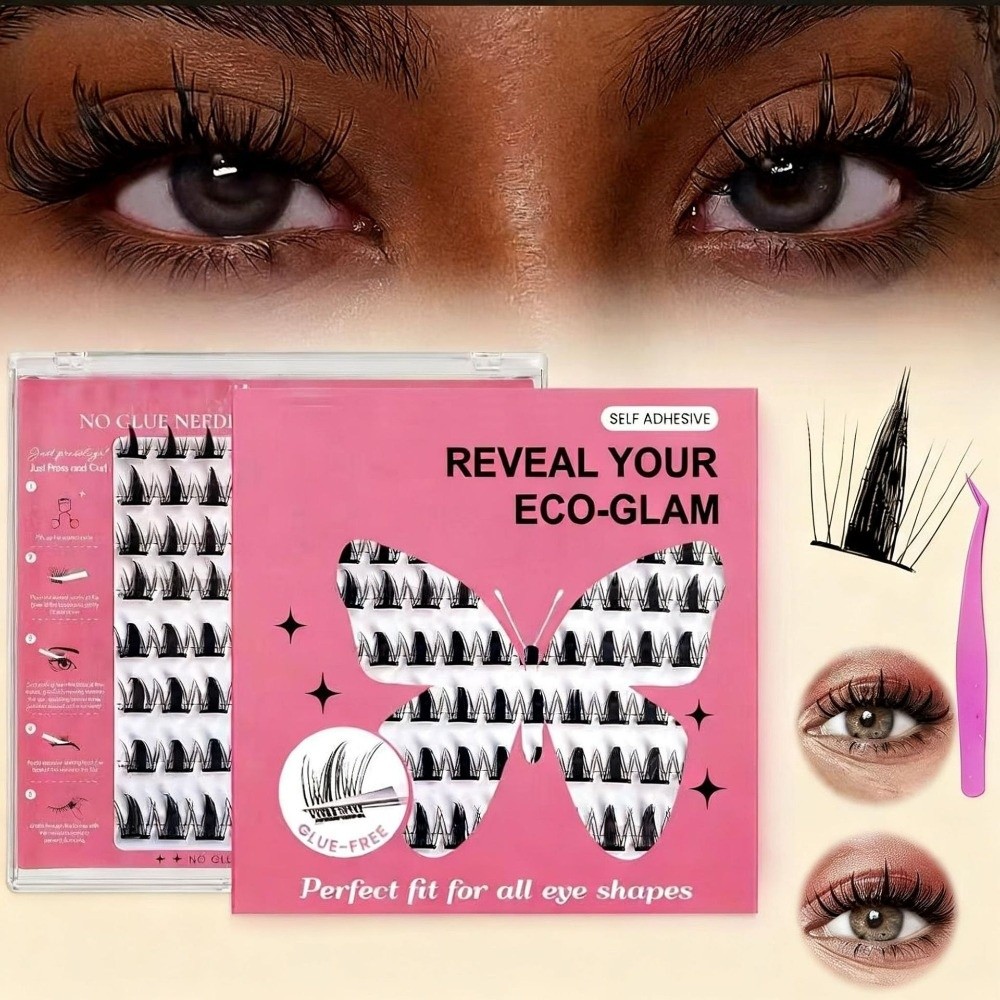 自然な見た目DIYまつげエクステキット ふわふわ 接着剤不要 - Eyelash Extension Kits のレビューと価格