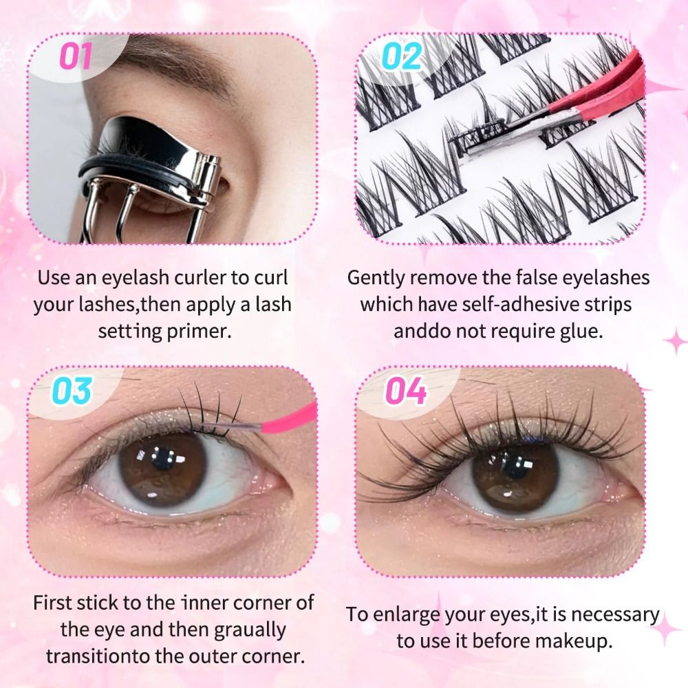 24列 8-13mm 長さつけまつげ 自己粘着式 簡単装着  - Eyelash Extension No 8 のレビューと価格