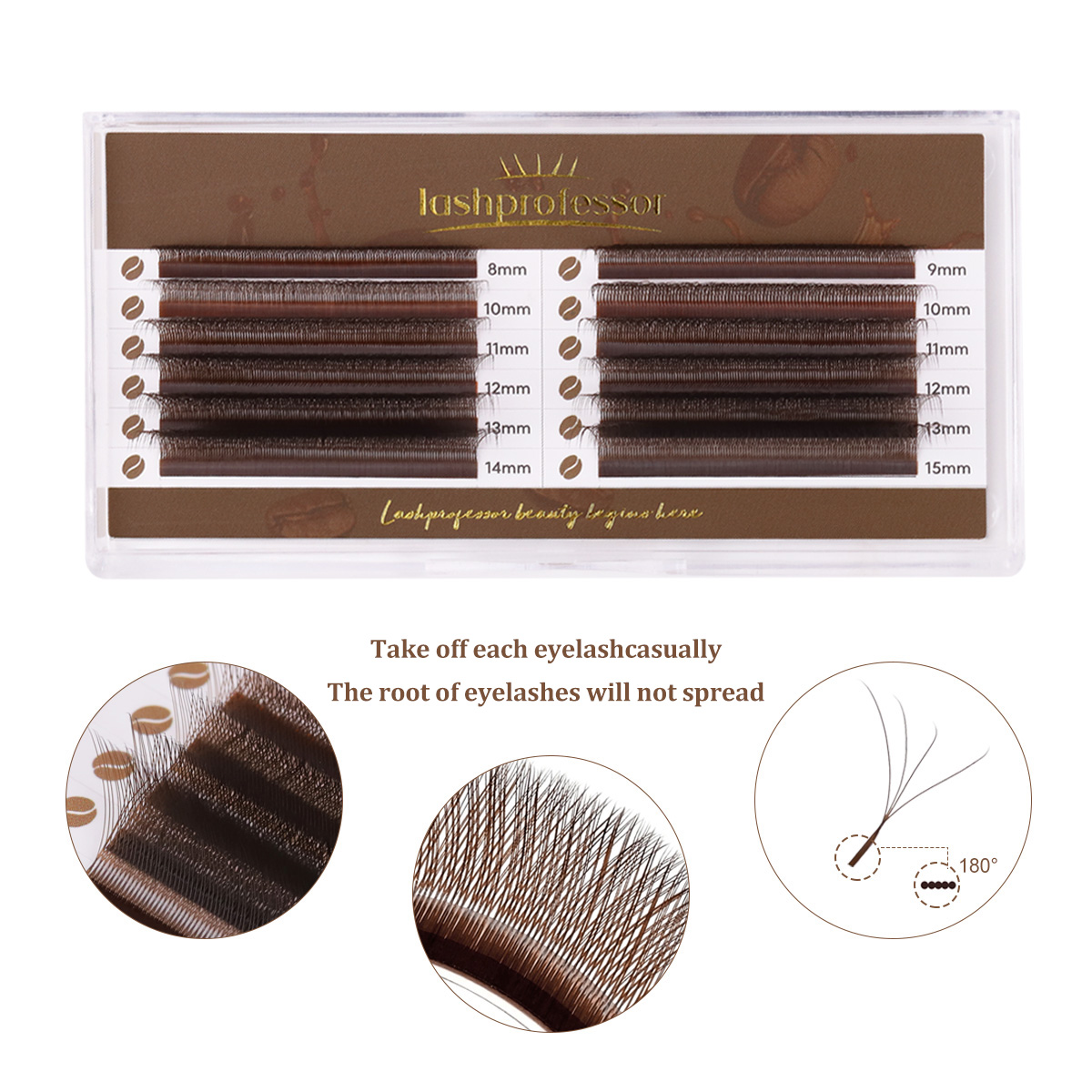 ラッシュプロフェッサー ブラウン 4D W型まつげエクステ  - Eyelash Extension Volume Styles のレビューと価格