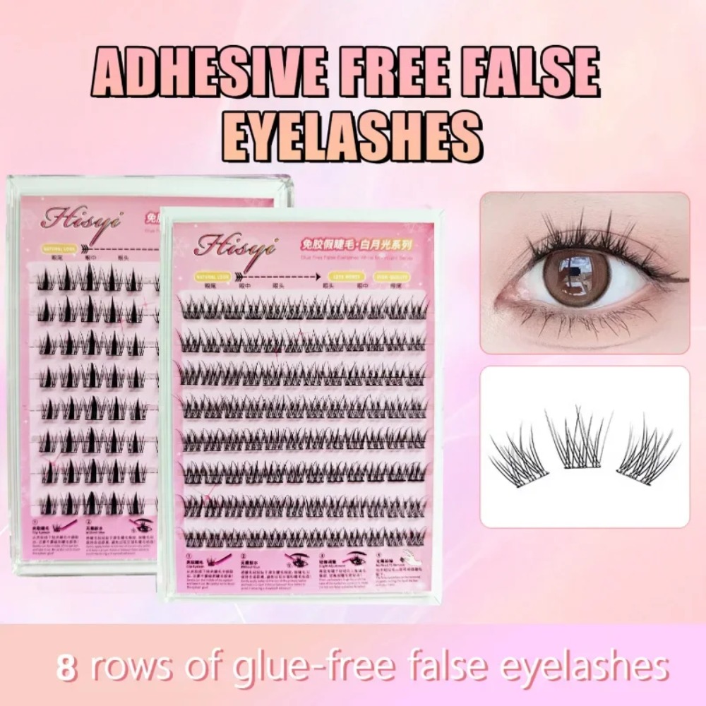 8列の自己粘着式つけまつげ、接着剤不要、自然な見た目、毎日の - Eyelash Extension No 8 のレビューと価格