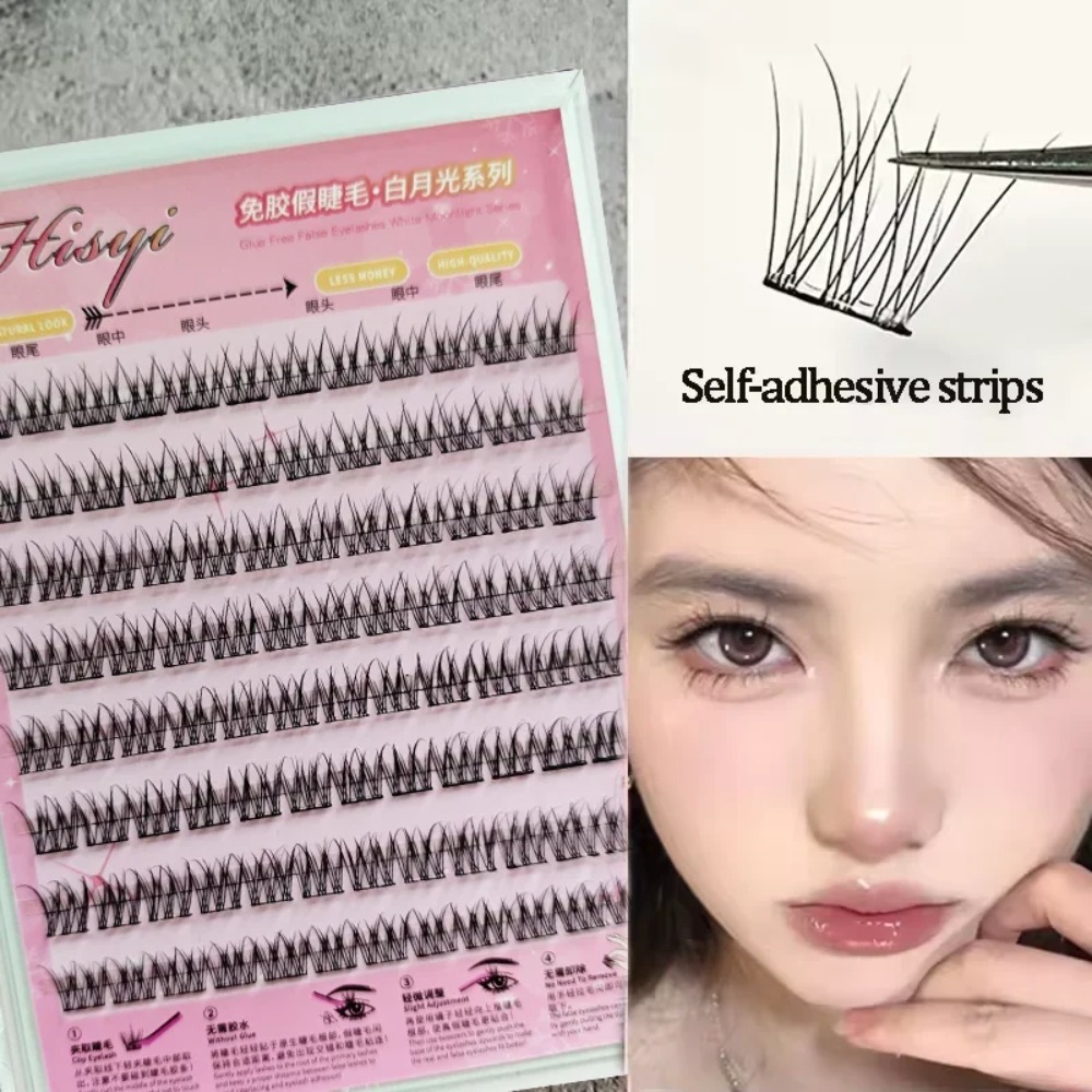 8列の自己粘着式つけまつげ、接着剤不要、自然な見た目、毎日の - Eyelash Extension No 8 のレビューと価格