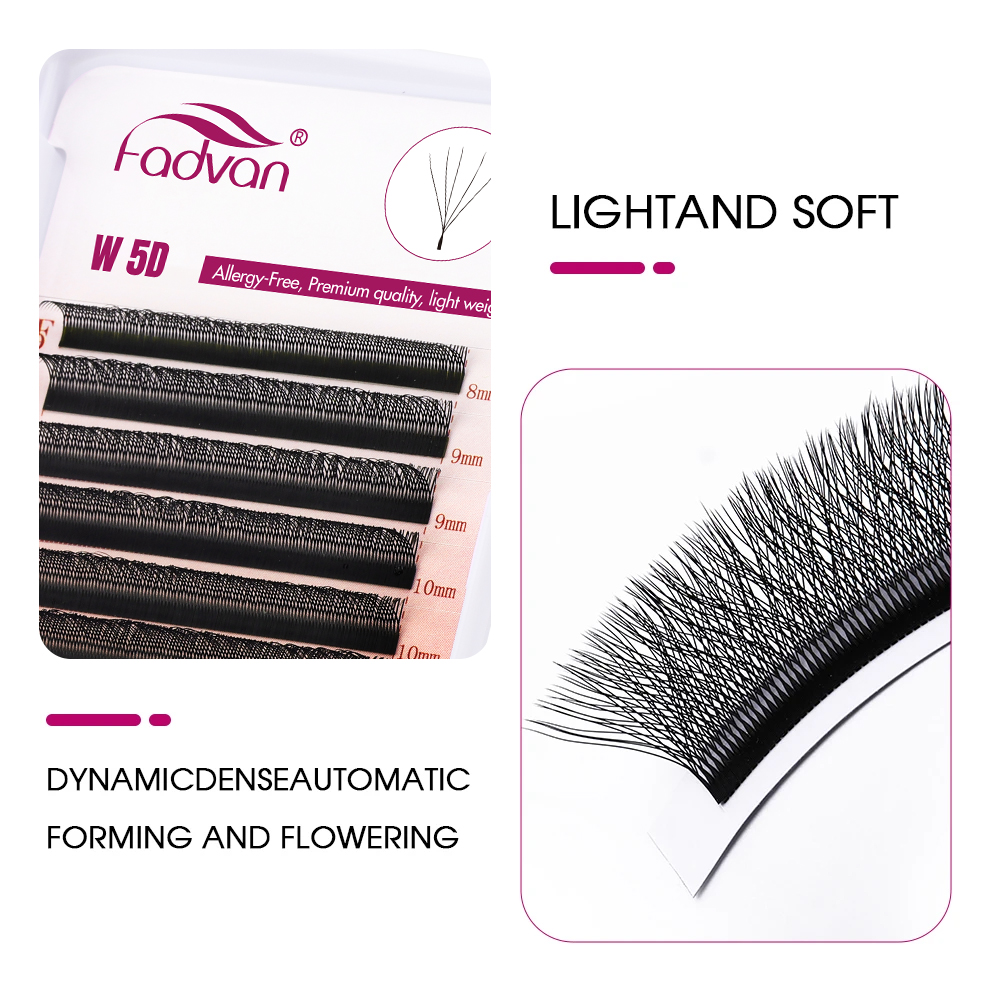 ファドヴァン 5D Wシェイプ ラッシュ ブラック/ブラウン - Eyelash Extension Logo のレビューと価格