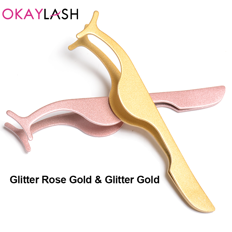 Okaylashステンレスゴールドつけまつげピンセットローズ - Eyelash Extension Logo のレビューと価格